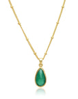 Simi Teardrop Gemstone Pendant with Green Onyx
