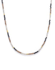 Mixed Gemstone Beaded Necklace with Black Onyx, Smoky Quartz and Labradorite