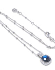 Tetra Square Gemstone Pendant: Silver Labradorite