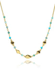 Sofia Nugget Necklace with Amazonite, Apatite, Turquoise and Green White Jade
