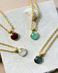 Charis Round Gemstone Necklace Moonstone