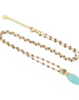 Persephone Double Gemstone Beaded Chain Necklace with Pariba Onyx and Smoky Quartz