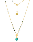 Classic Athena Kate Gemstone Rosary Chain Necklace Turquoise