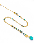 Classic Athena Kate Gemstone Rosary Chain Necklace Turquoise