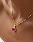 Apollo Reversible Doublet Gemstone Pendant: Mother of Pearl with Pink crystal
