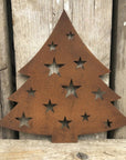 Rusty Metal Christmas Tree Decoration
