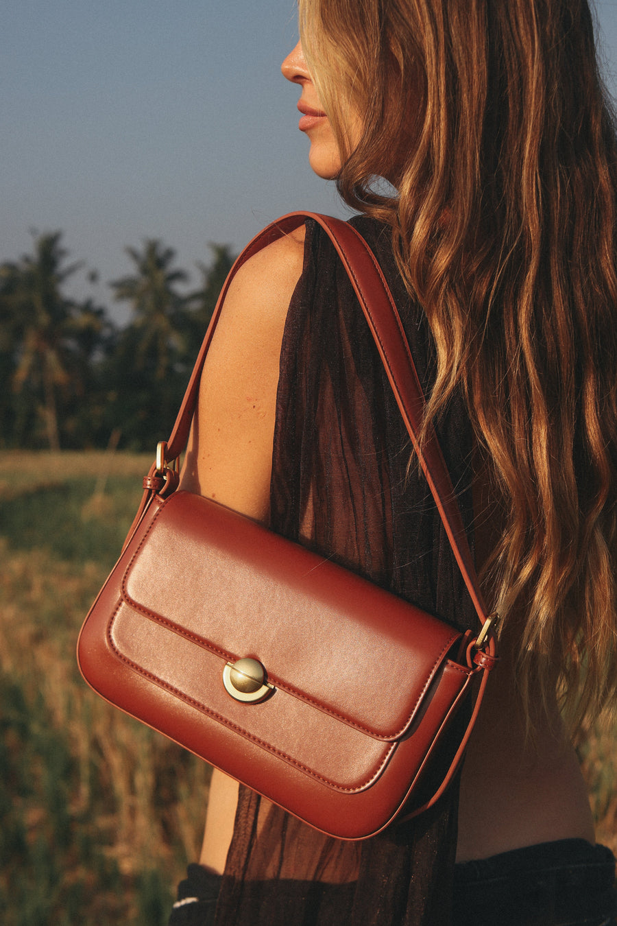 Isla Bio Micro-fibril Leather Bag - Vintage Gold Hardware & Adjustable Straps | Sook 2024 Collection by Sook Stainable at brixbailey.com