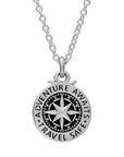 Travel Safe Compass St Christopher Small Silver Necklace