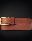 The Alchemist Belt - Brown Leather Belt With Gold-Tone Buckle