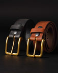 The Alchemist Belt - Brown Leather Belt With Gold-Tone Buckle