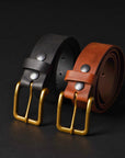 The Alchemist Belt - Brown Leather Belt With Gold-Tone Buckle