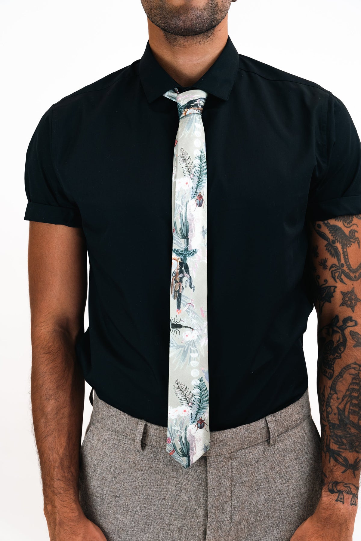 Sage Green Silk Tie, 'Mirage' Men's Luxury Tie in Sage Green