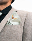 Sage Green Luxury Silk Pocket Square and tie men's Gift set 'Mirage' design inspired by Arizona Desert