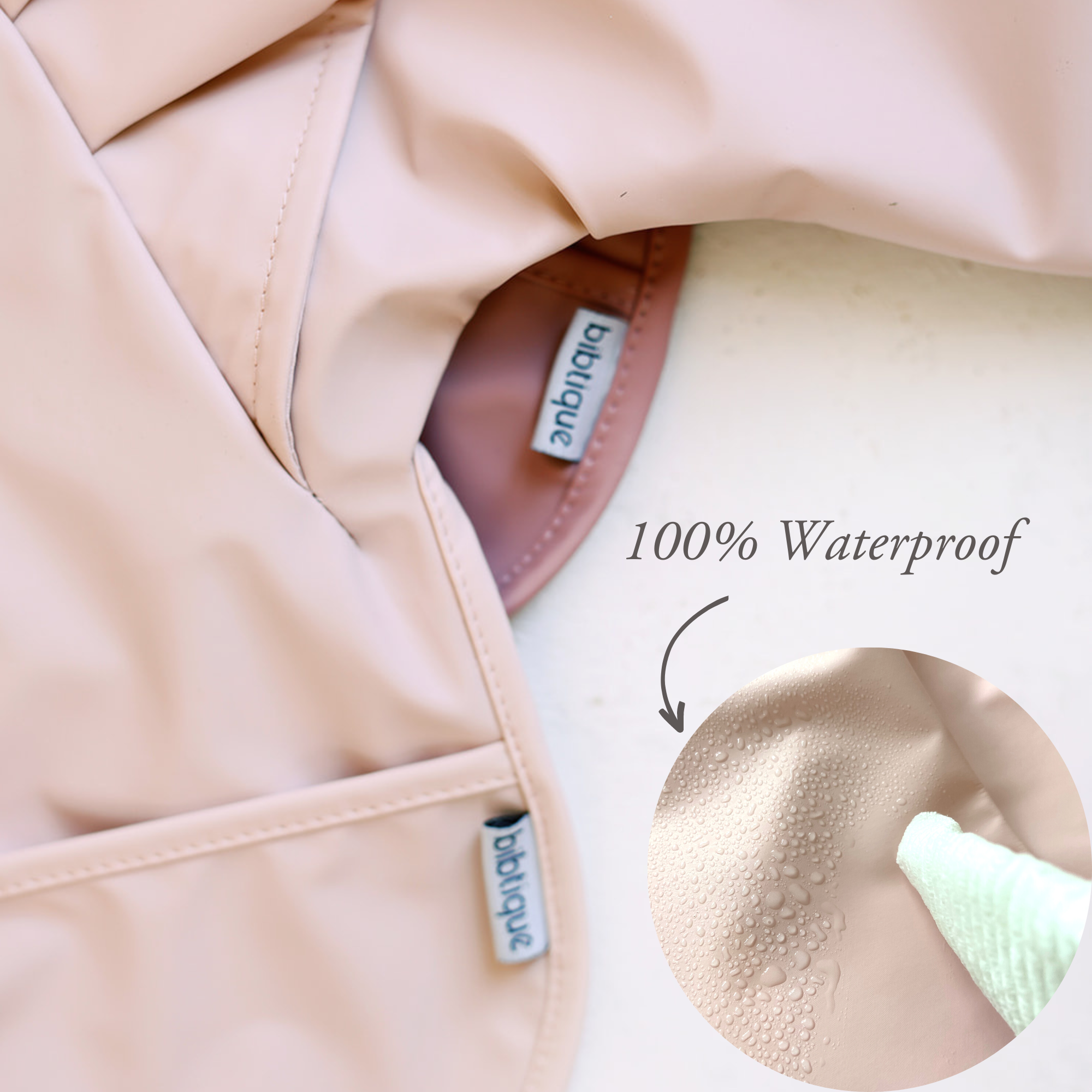 Peach Blush Long Sleeve Ruffle Angel Bib