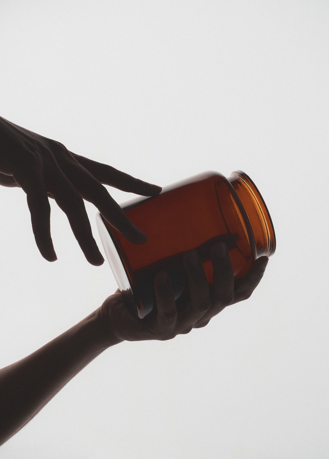 Amber Glass Bathroom Storage Jars