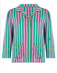 Amelie Flamingo Stripe Girls Silk Pyjama Set
