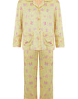 Amelie Lemonade Butterfly Girls Silk Pyjama Set