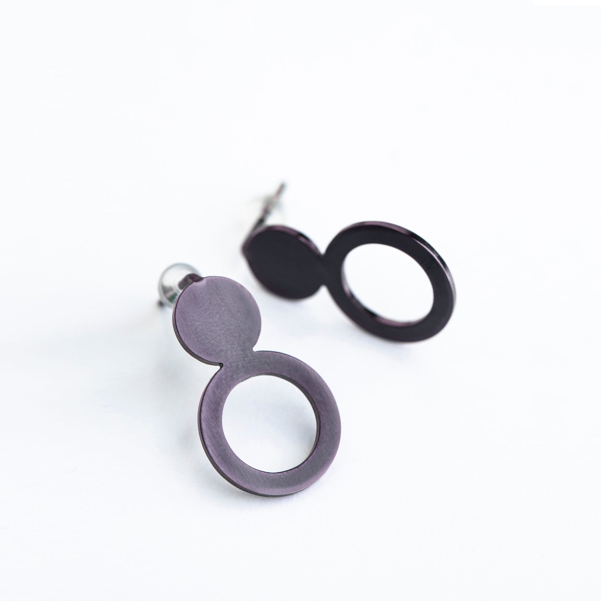 Purple Arc Statement Earrings