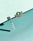 Art Deco Fan Sterling Silver Stud Earrings