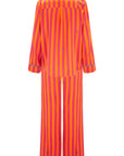 Aurelie Sunset Stripe Silk Shirt