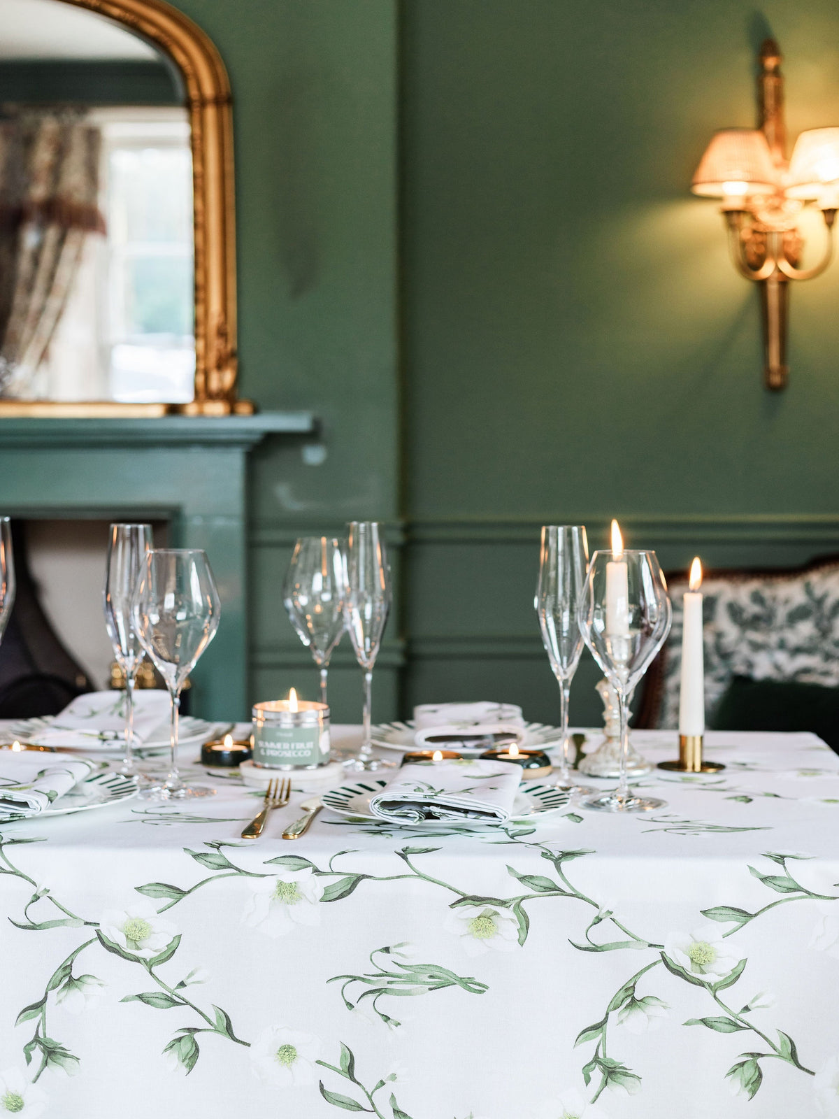 Snowdrop and Hellebore Tablecloth