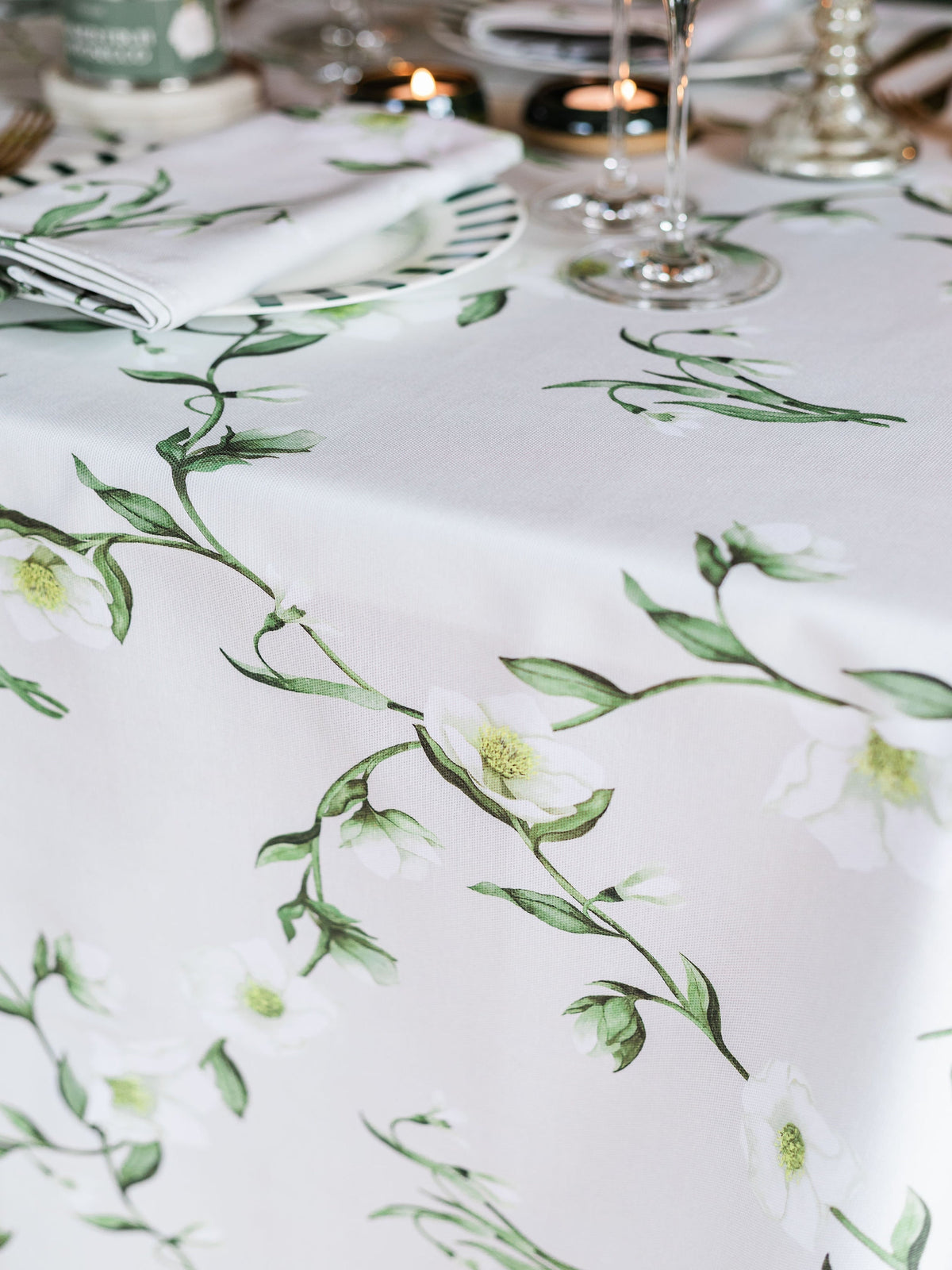 Snowdrop and Hellebore Tablecloth