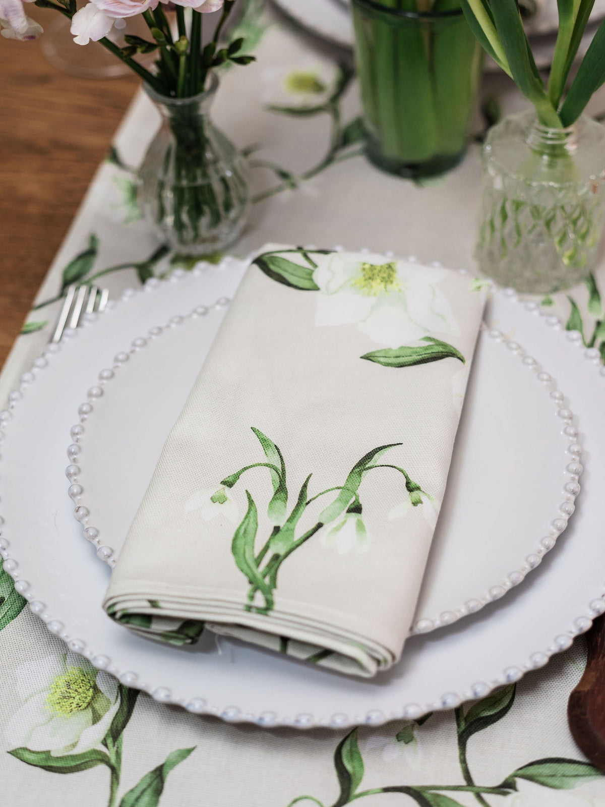 Snowdrop and Hellebore Napkins (Pair)