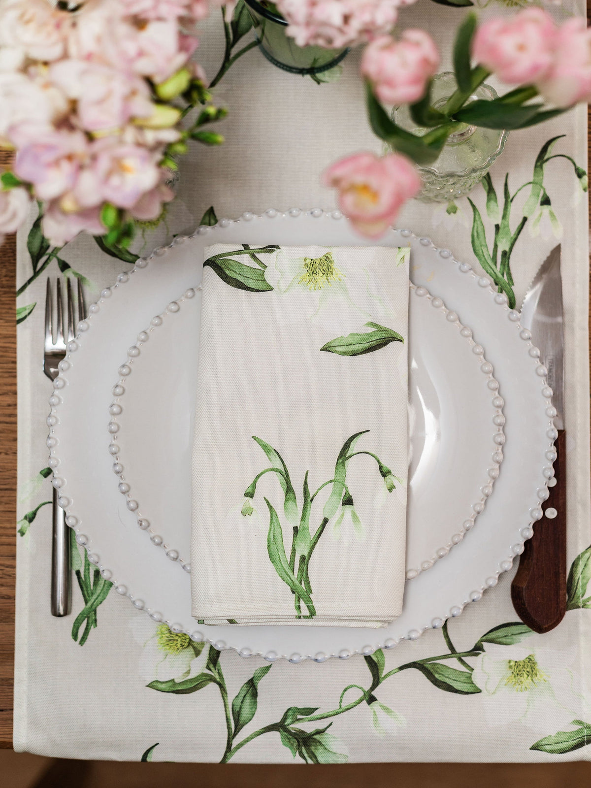 Snowdrop and Hellebore Napkins (Pair)