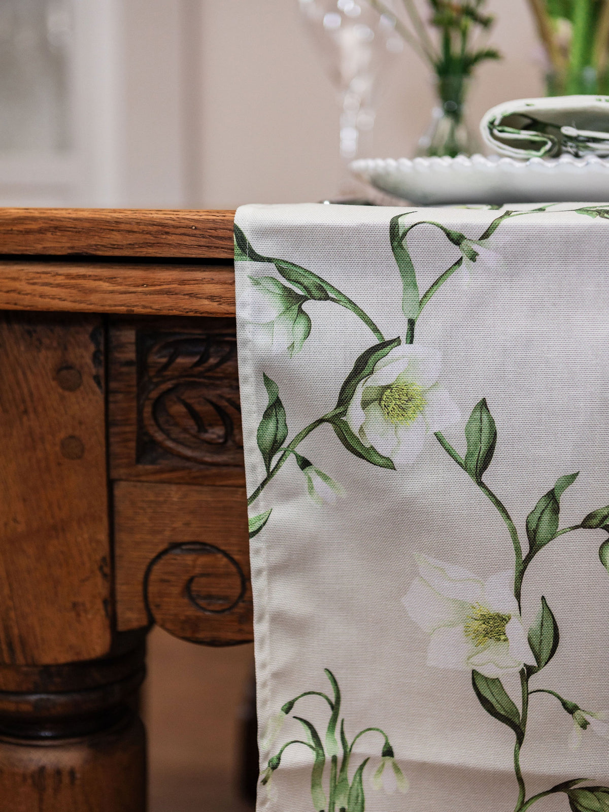 Snowdrop and Hellebore Table Runner