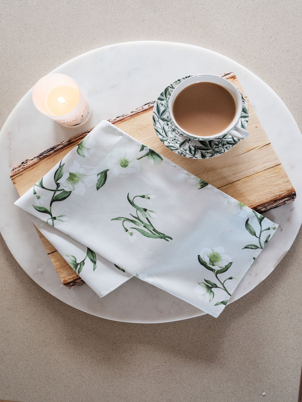 Snowdrop and Hellebore Tea Towel