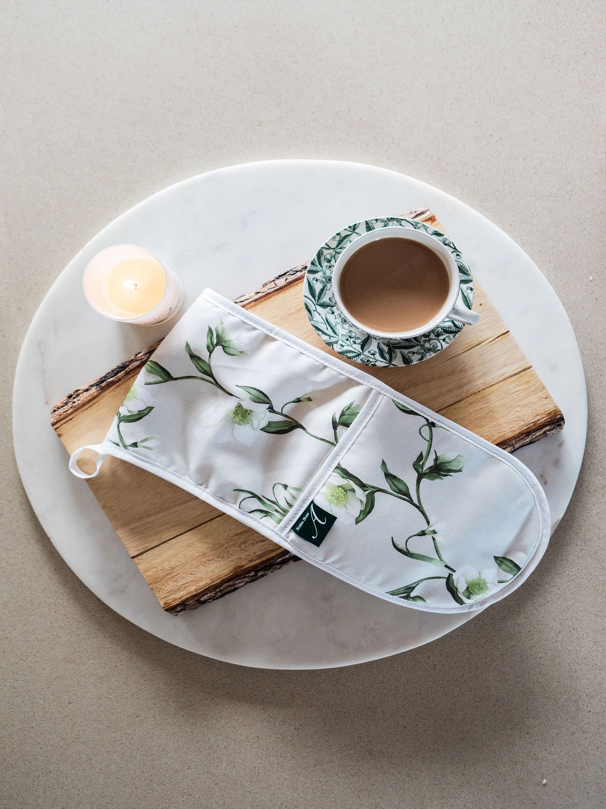Snowdrop and Hellebore Oven Glove
