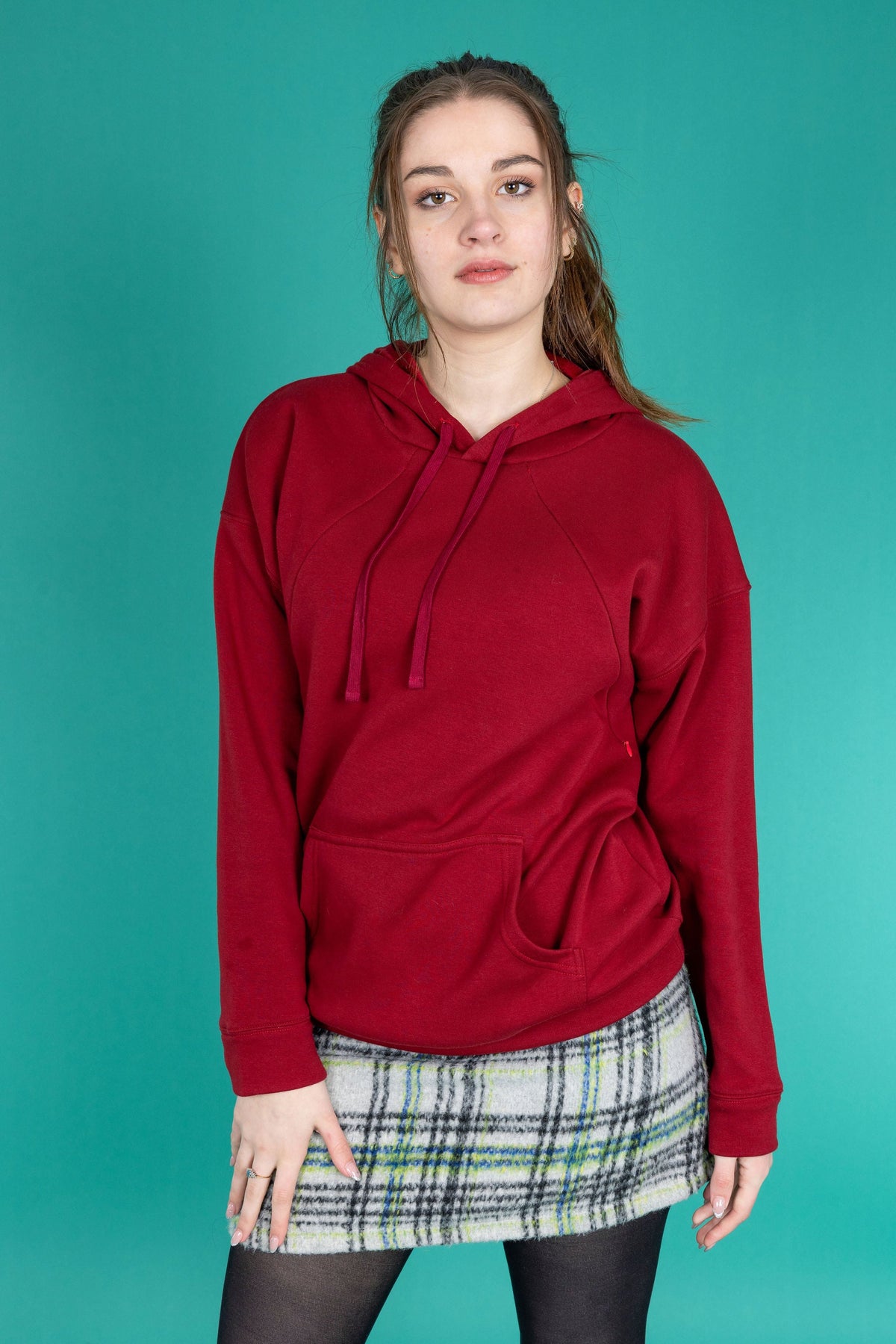 Burgundy Fleece-Lined Breastfeeding Hoodie | Nursing Hoodie