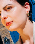 Moirai Twisted Loop Earrings Green Onyx