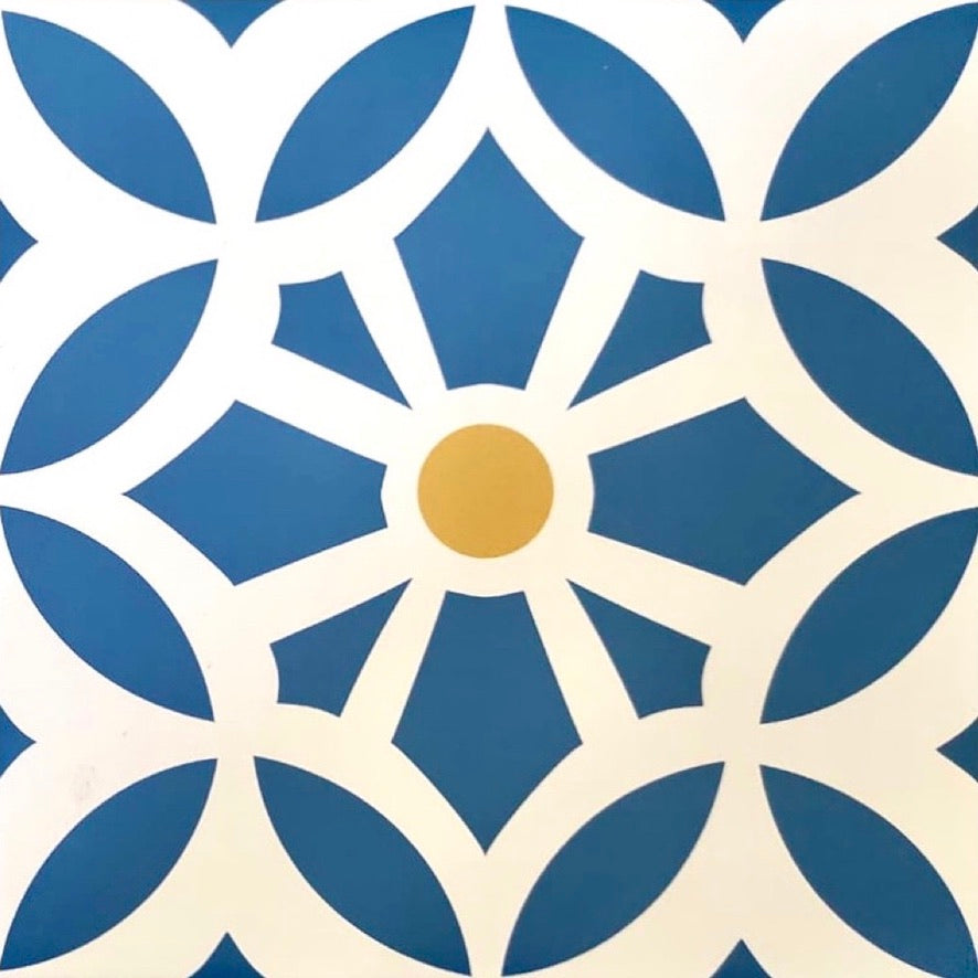 Luxury Maroq porcelain tiles, blue and white floral motif, premium anti-slip outdoor and indoor tiles, handcrafted original design by Maria Starling Design at brixbailey.com