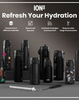 Leak Proof 1 Litre Thermal Water Bottle, Insulated, Black, 1L