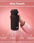 Leak Proof Kids Water Bottle, Recyclon, Black, 350ml (12oz)