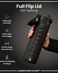 Leak Proof 1 litre Water Bottle, Recyclon, Black, 1L