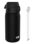 Leak Proof Small Water Bottle With Straw, Recyclon, Black, 350ml (12oz)