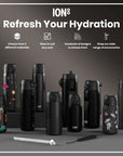 Leak Proof Small Water Bottle With Straw, Recyclon, Black, 350ml (12oz)