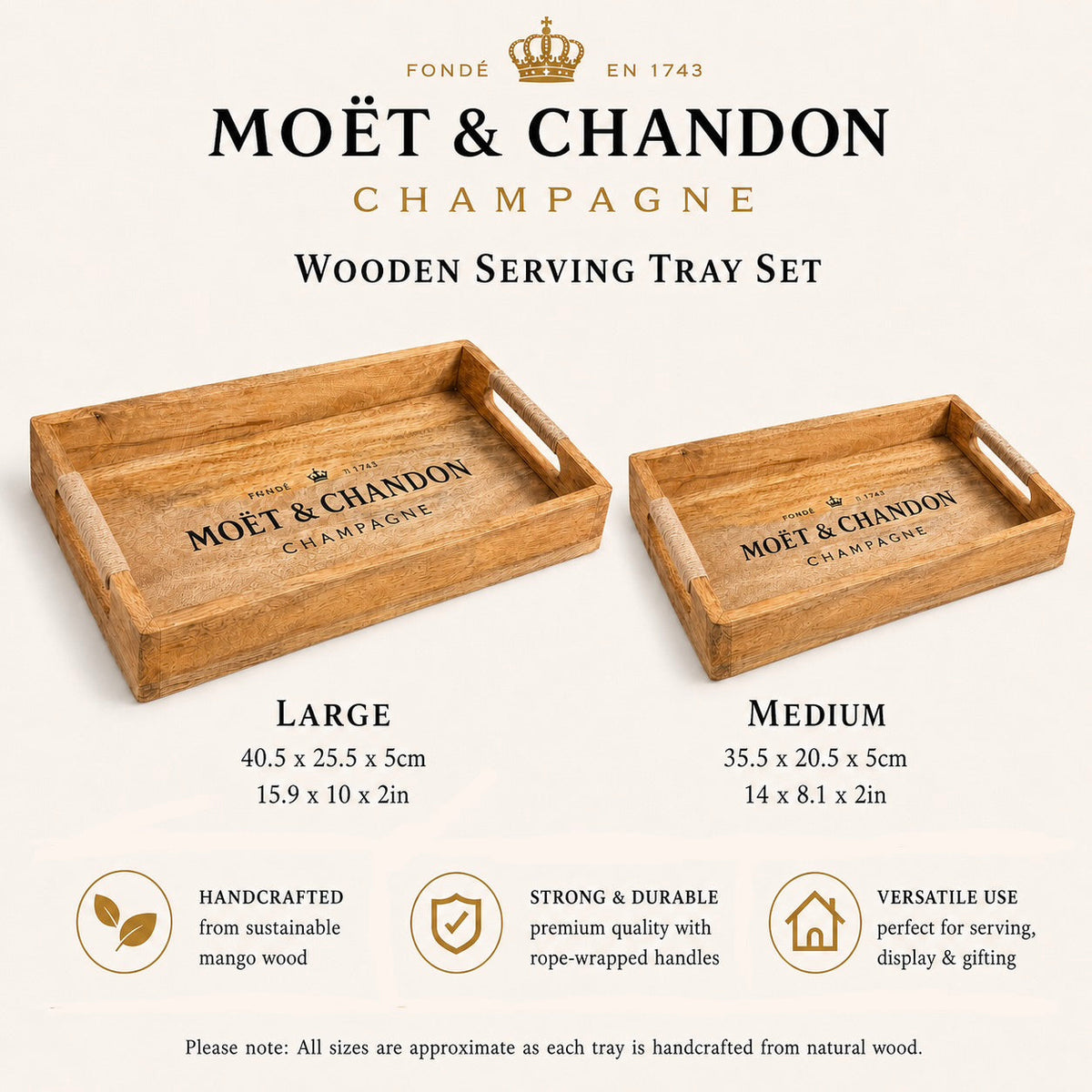 Wooden Serving Trays Moët &amp; Chandon Champagne Serving Tray