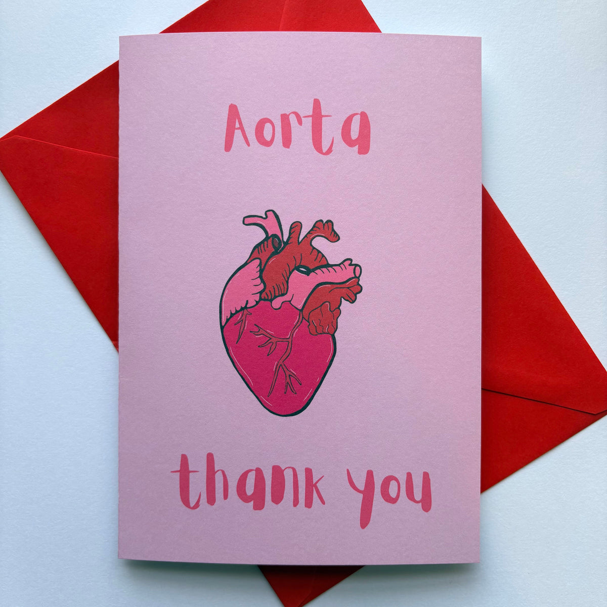 Aorta thank you heart cardiology anatomical biology science card