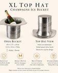 XL Top Hat Champagne Ice Bucket | Solid Cast Nickel Plated Wine Cooler