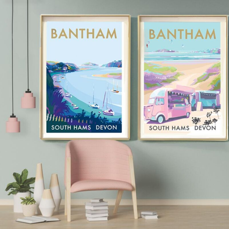 Limited Edition Bantham Beach Art Print A0
