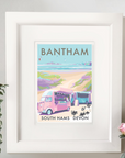 Bantham Buses Seaside Print A4