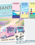 Bantham Buses Seaside Print A4