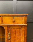 Antique Pine Pedestal Desk Dressing Table with Cupboards & Drawers