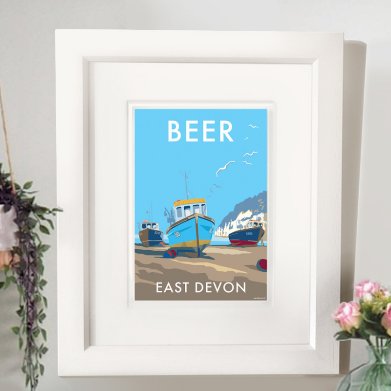 Beer Seaside Travel Poster Print
