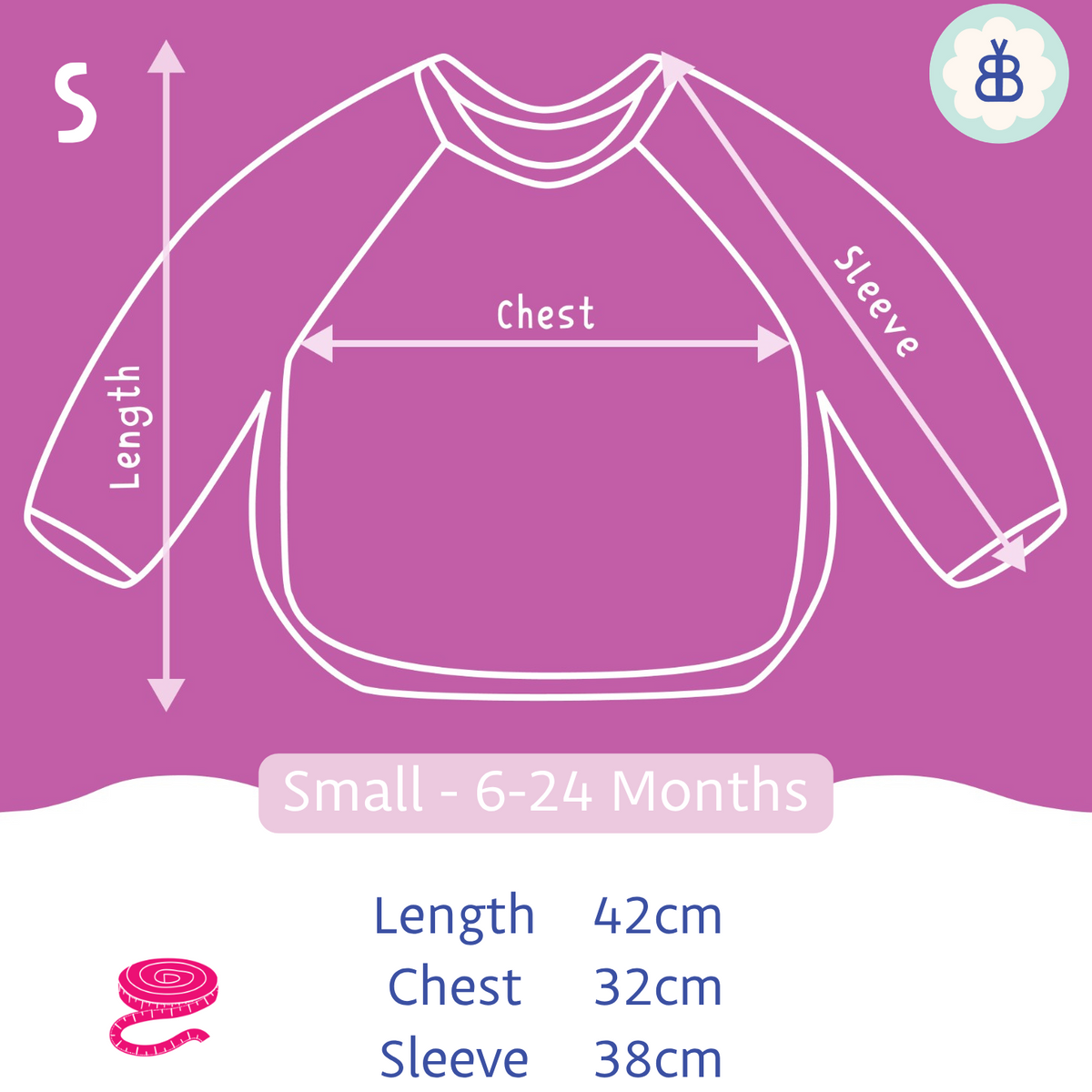 Long Sleeved Baby Bib - Crafty Print