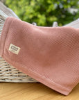 Dusty Pink Organic Cotton Knitted Baby Blanket – 100 X 80cm