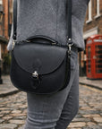Handmade Tannery Leather Saddle Bag - Black